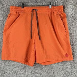 Men's Stio Second Light Shorts Unlined Ripstop Nylon Orange 7” Inseam Athletic